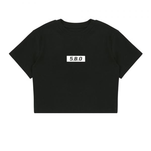 5.B.O CROP T-SHIRTS-BLACK